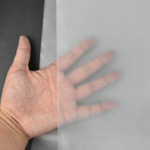 high transparency test of 130 micron clear greenhouse plastic film showing excellent light transmission for optimal crop growth