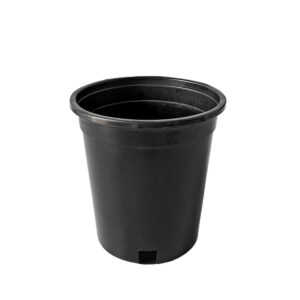 Flexible black slotted nursery pot with reinforced rim