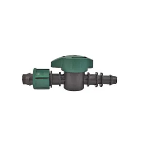 16mm drip tape control valve with green butterfly handle